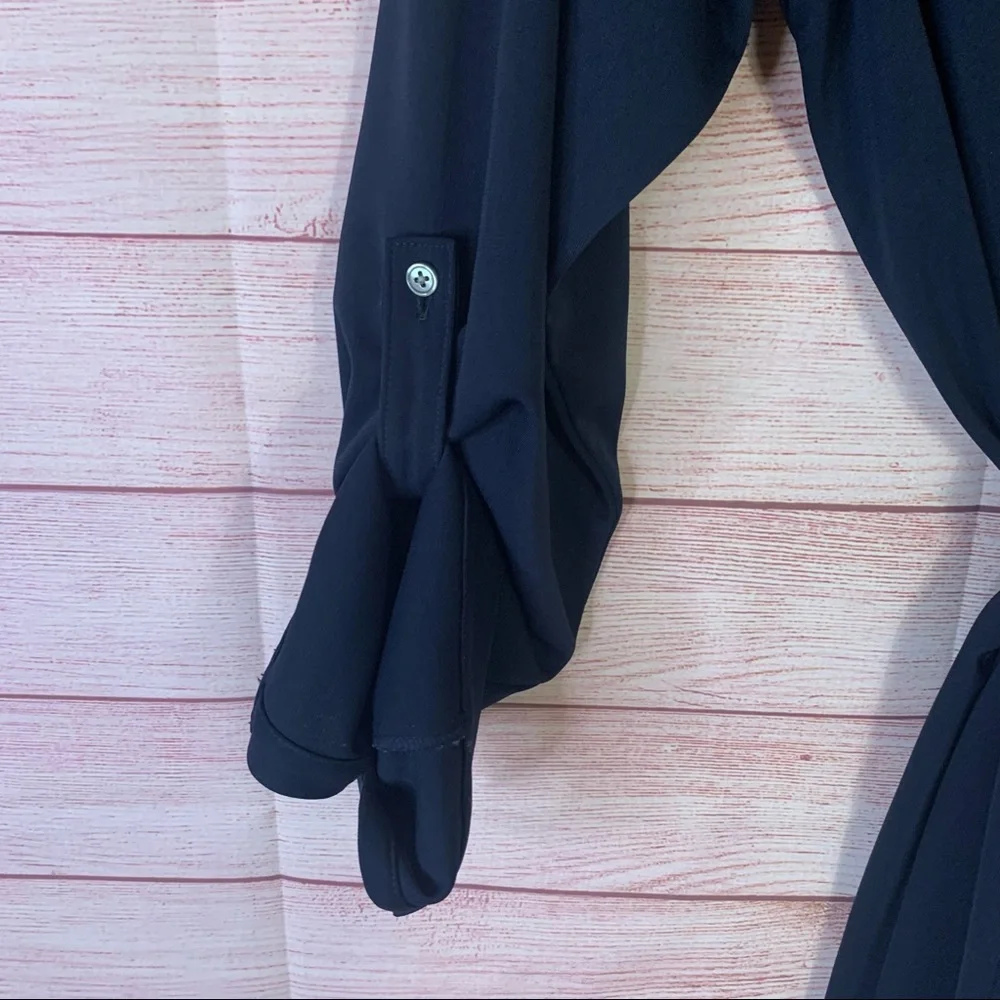 J.Crew Navy Blue‎ Button Front Belted Dress Size XL